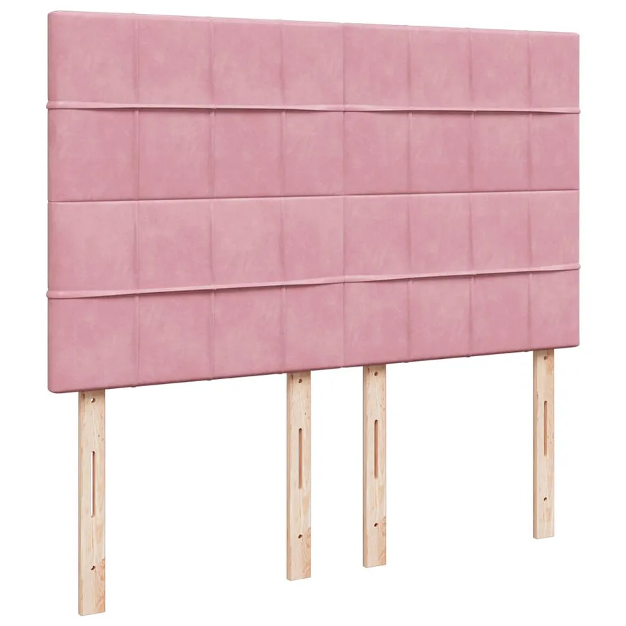 Cadre de lit ottoman avec matelas rose 140x190 cm velours - 12