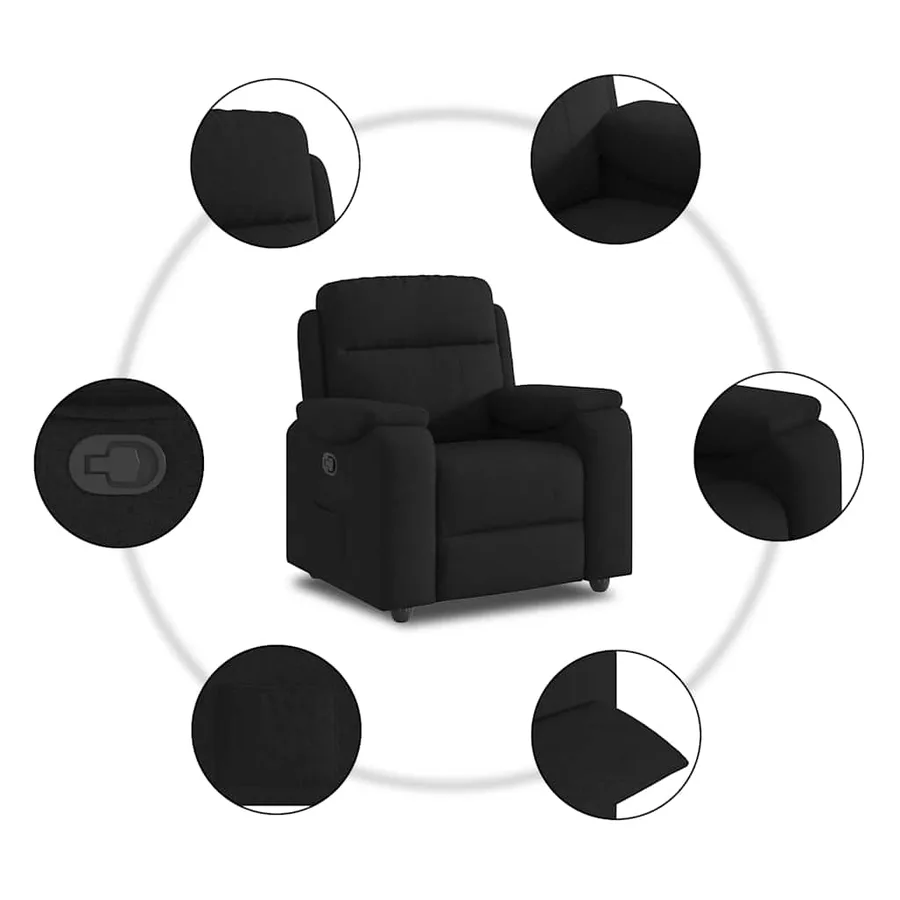 Fauteuil inclinable Noir Tissu - 7