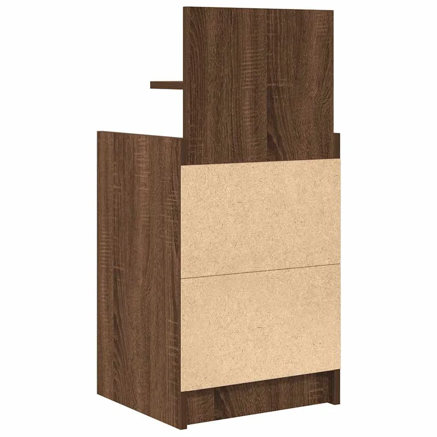 Table de chevet avec 2 tiroirs chêne marron 38x34x80 cm - 8