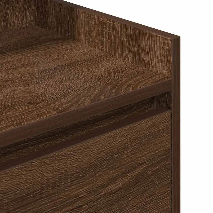 Table de chevet avec 2 tiroirs chêne marron 38x34x80 cm - 9