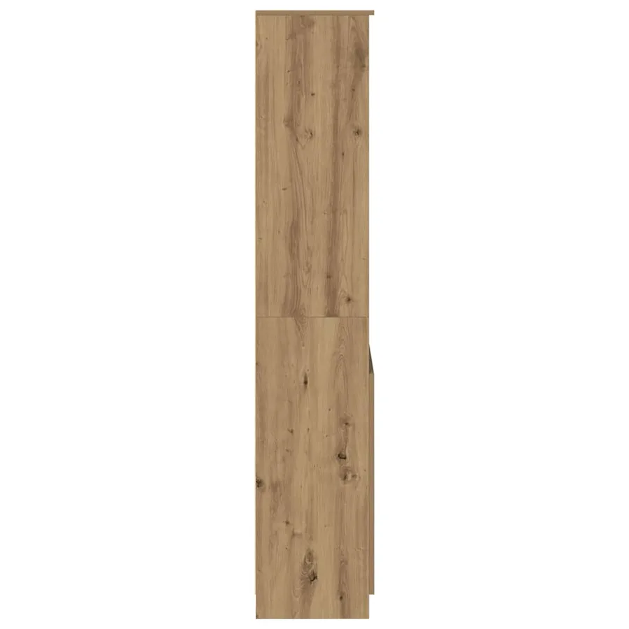 Buffet haut chêne artisanal 70x35x180 cm bois d'ingénierie - 7