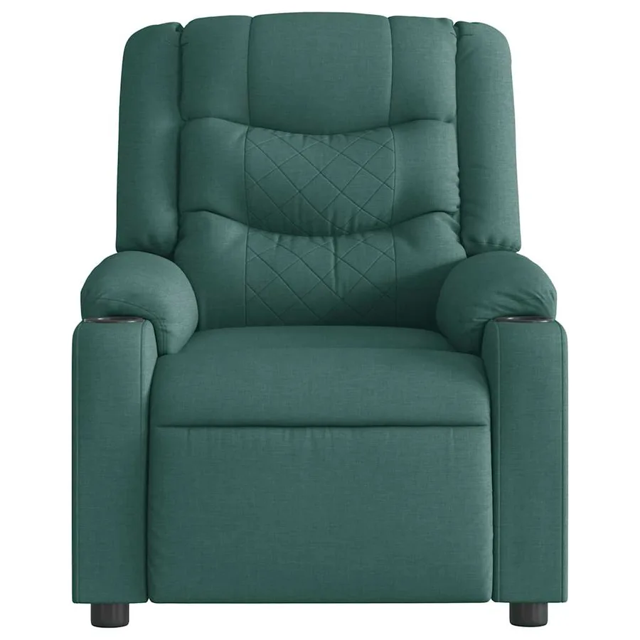 Fauteuil de massage inclinable électrique Vert foncé Tissu - 5