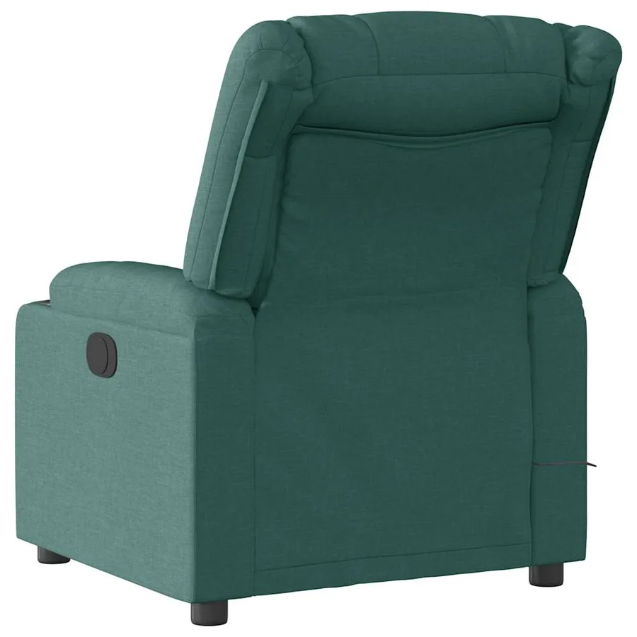 Fauteuil de massage inclinable électrique Vert foncé Tissu - 8