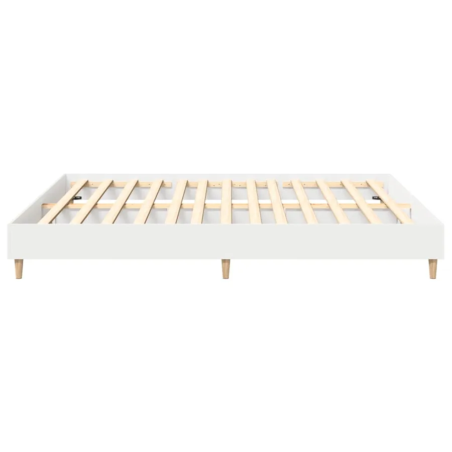 Cadre de lit sans matelas blanc 200x200 cm bois d'ingénierie - 6