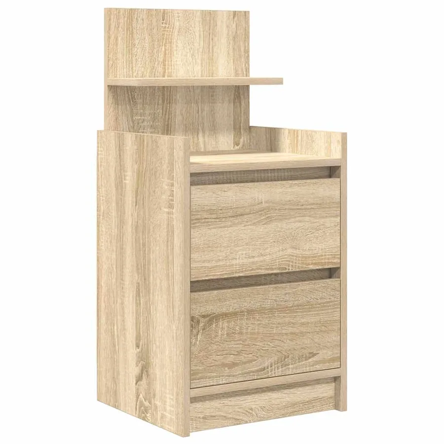 Table de chevet avec 2 tiroirs chêne sonoma 38x34x80 cm - 2