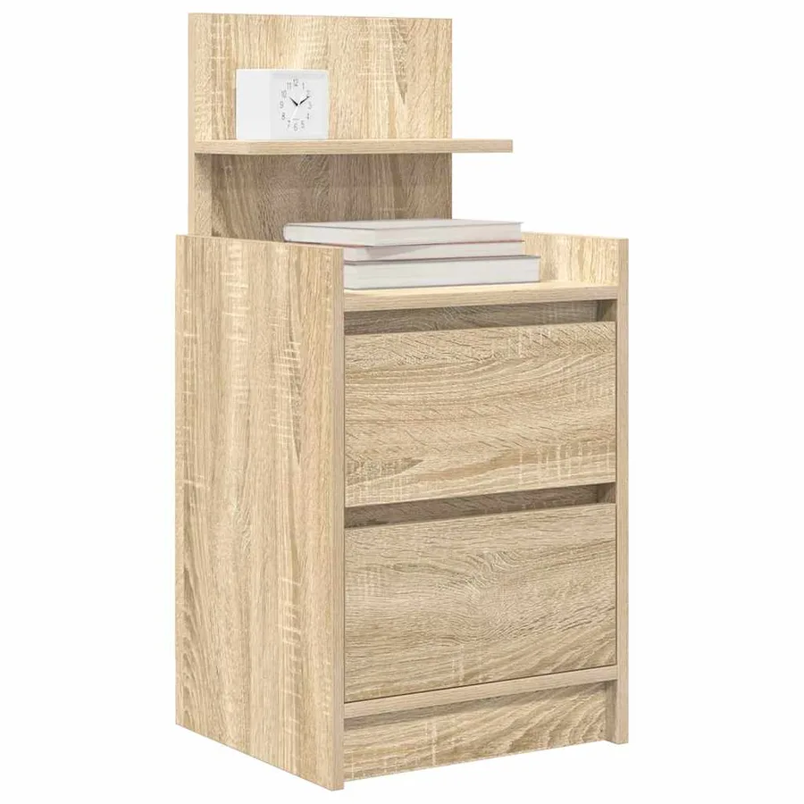 Table de chevet avec 2 tiroirs chêne sonoma 38x34x80 cm - 4
