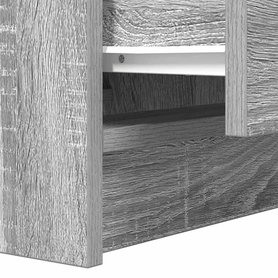 Table de chevet avec 2 tiroirs sonoma gris 38x34x80 cm - 10