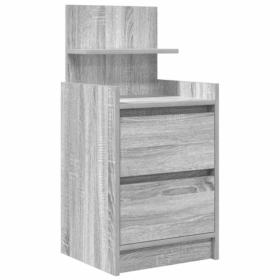 Table de chevet avec 2 tiroirs sonoma gris 38x34x80 cm - 2