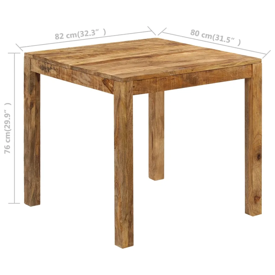 Table à manger Bois de manguier massif 82x80x76 cm - 9