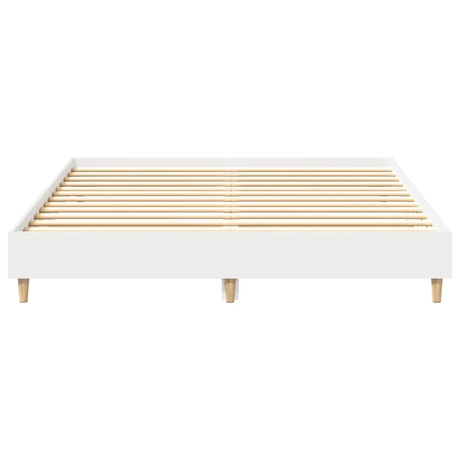 Cadre de lit sans matelas blanc 150x200 cm bois d'ingénierie - 5