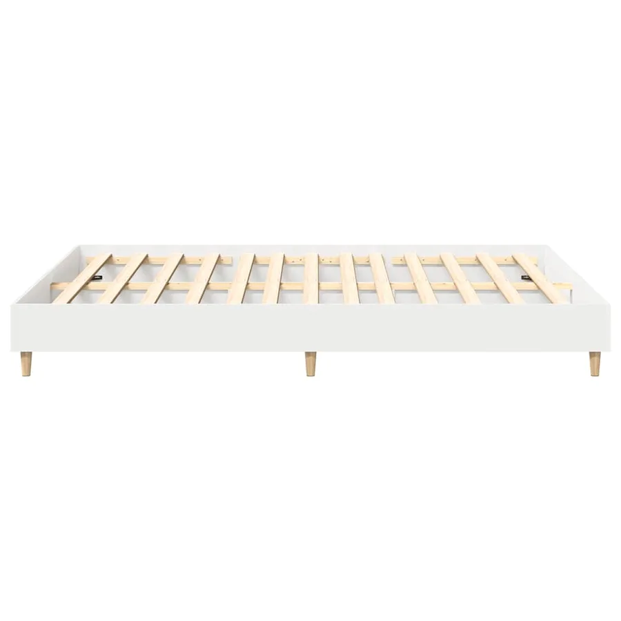 Cadre de lit sans matelas blanc 150x200 cm bois d'ingénierie - 6