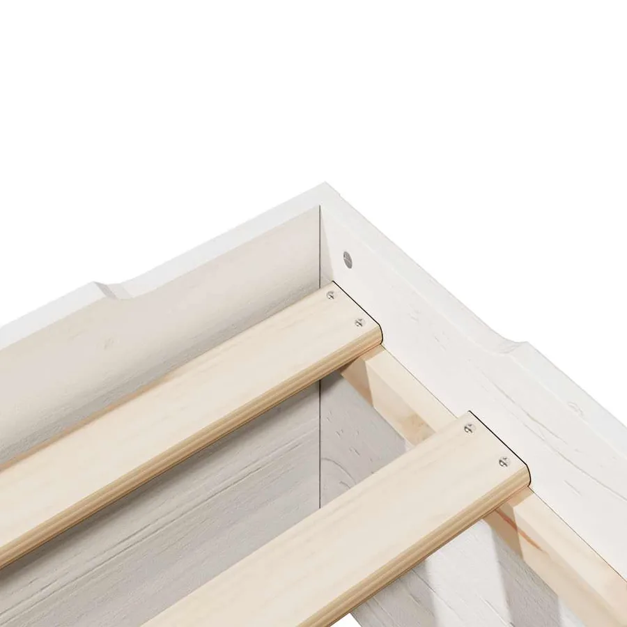 Cadre de lit sans matelas empilable blanc 80x200 cm bois massif - 9