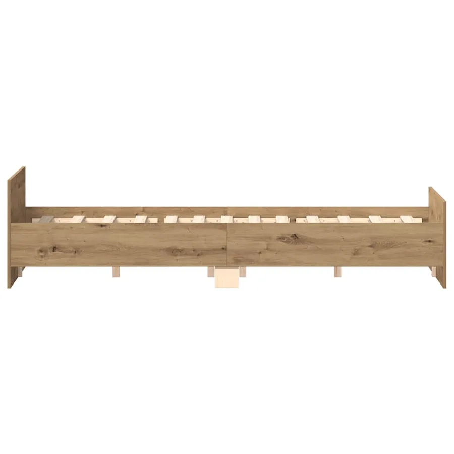 Cadre de lit sans matelas chêne artisanal 135x190 cm - 7