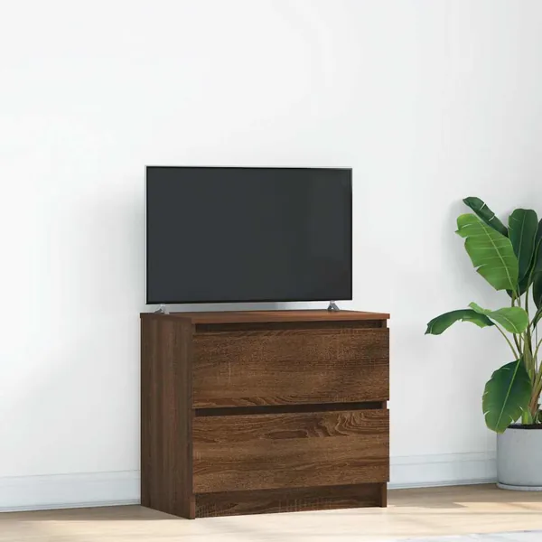 Meuble TV chêne marron 60x35x54 cm bois d'ingénierie