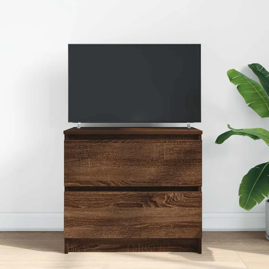 Meuble TV chêne marron 60x35x54 cm bois d'ingénierie - 3