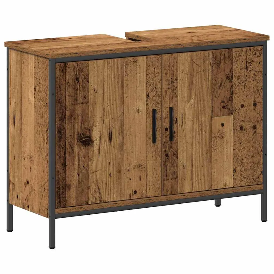 Ensemble de mobilier de salle de bain avec étagère 3 pcs Marron - 5