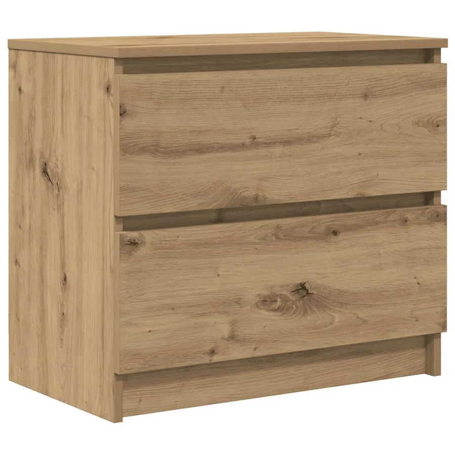 Meuble TV chêne artisanal 60x35x54 cm bois d'ingénierie - 2