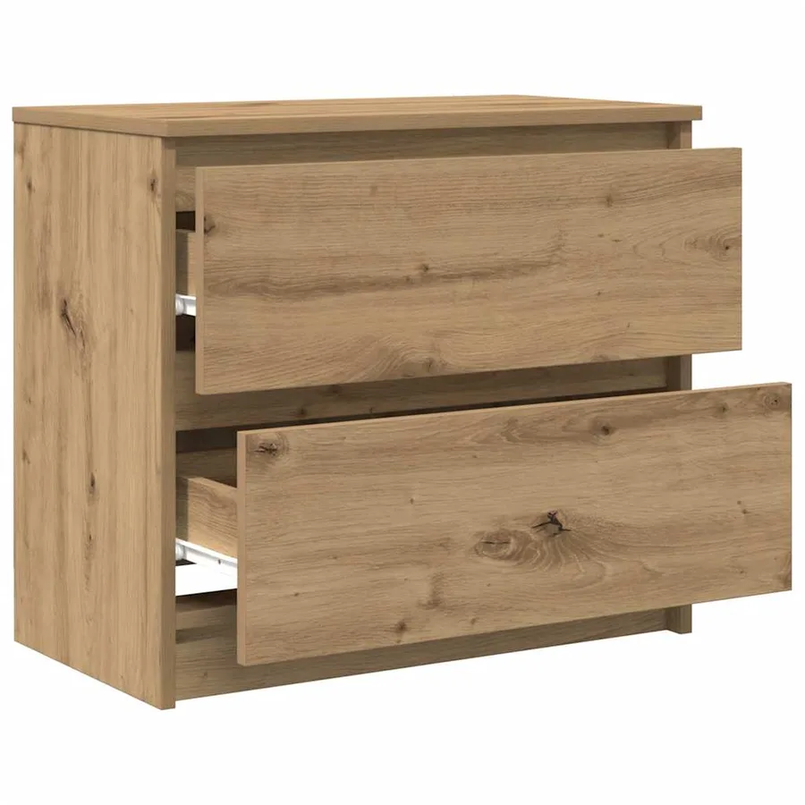 Meuble TV chêne artisanal 60x35x54 cm bois d'ingénierie - 5
