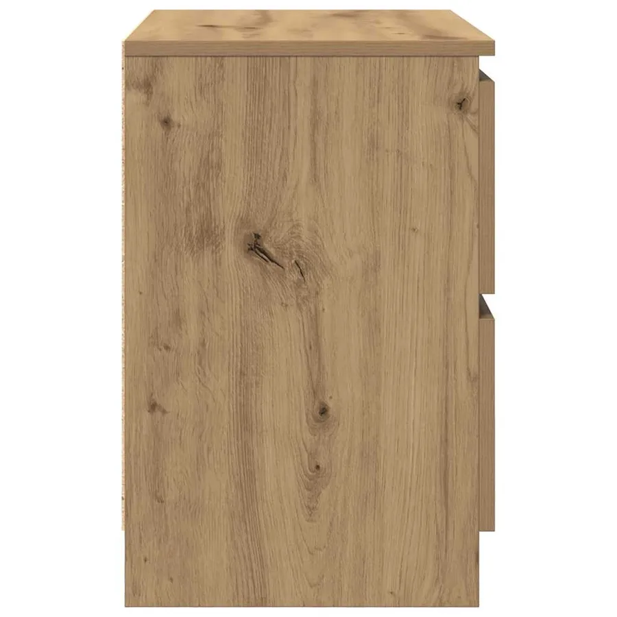 Meuble TV chêne artisanal 60x35x54 cm bois d'ingénierie - 7
