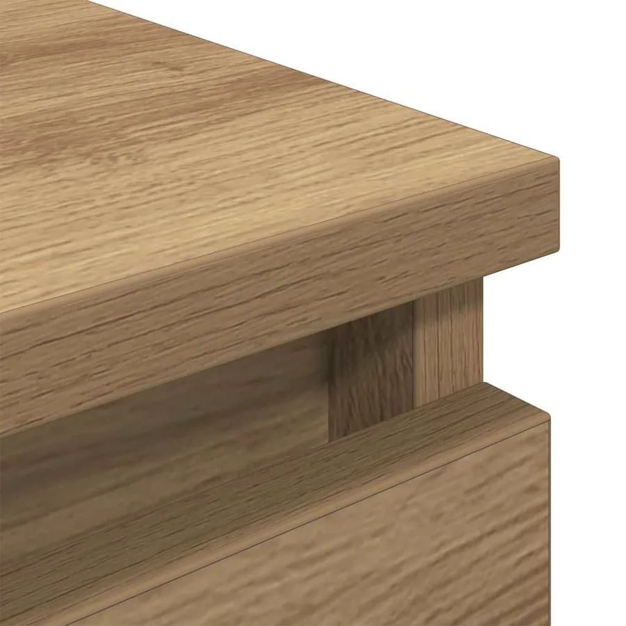 Meuble TV chêne artisanal 60x35x54 cm bois d'ingénierie - 9