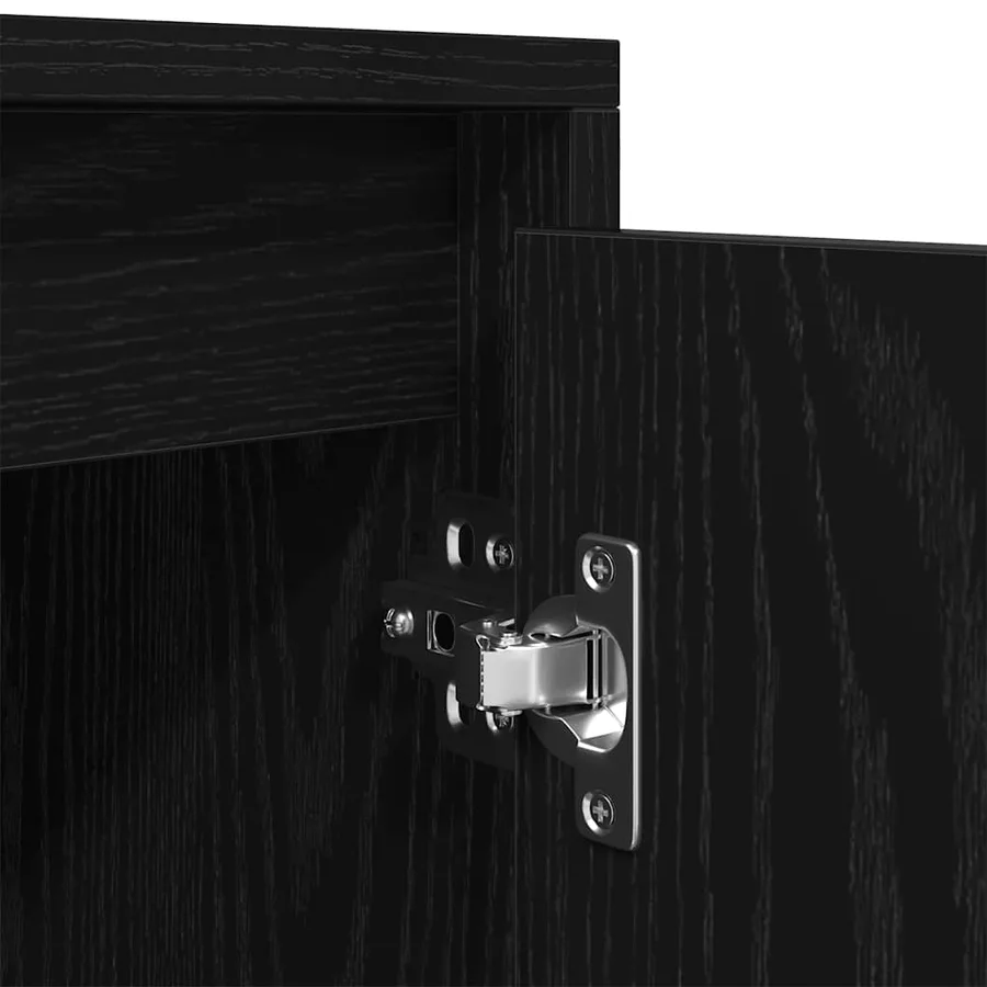 Meuble TV chêne noir 188,5x41x50 cm bois d'ingénierie - 10