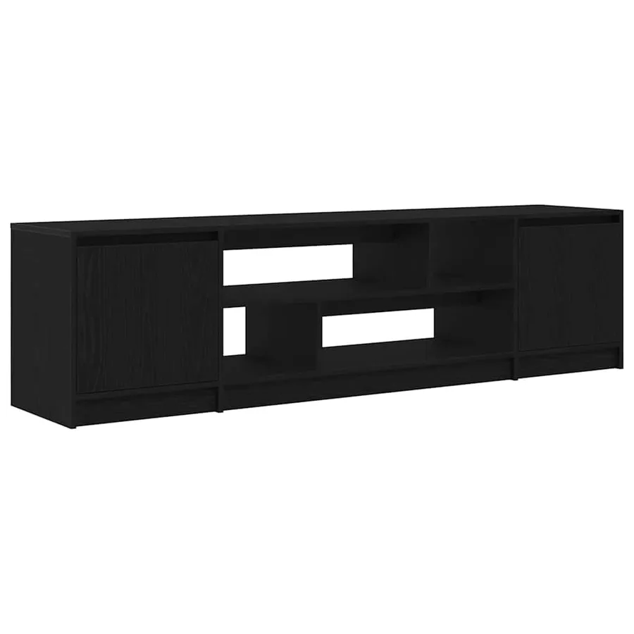 Meuble TV chêne noir 188,5x41x50 cm bois d'ingénierie - 2