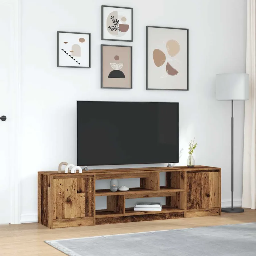 Meuble TV vieux bois 188,5x41x50 cm bois d'ingénierie
