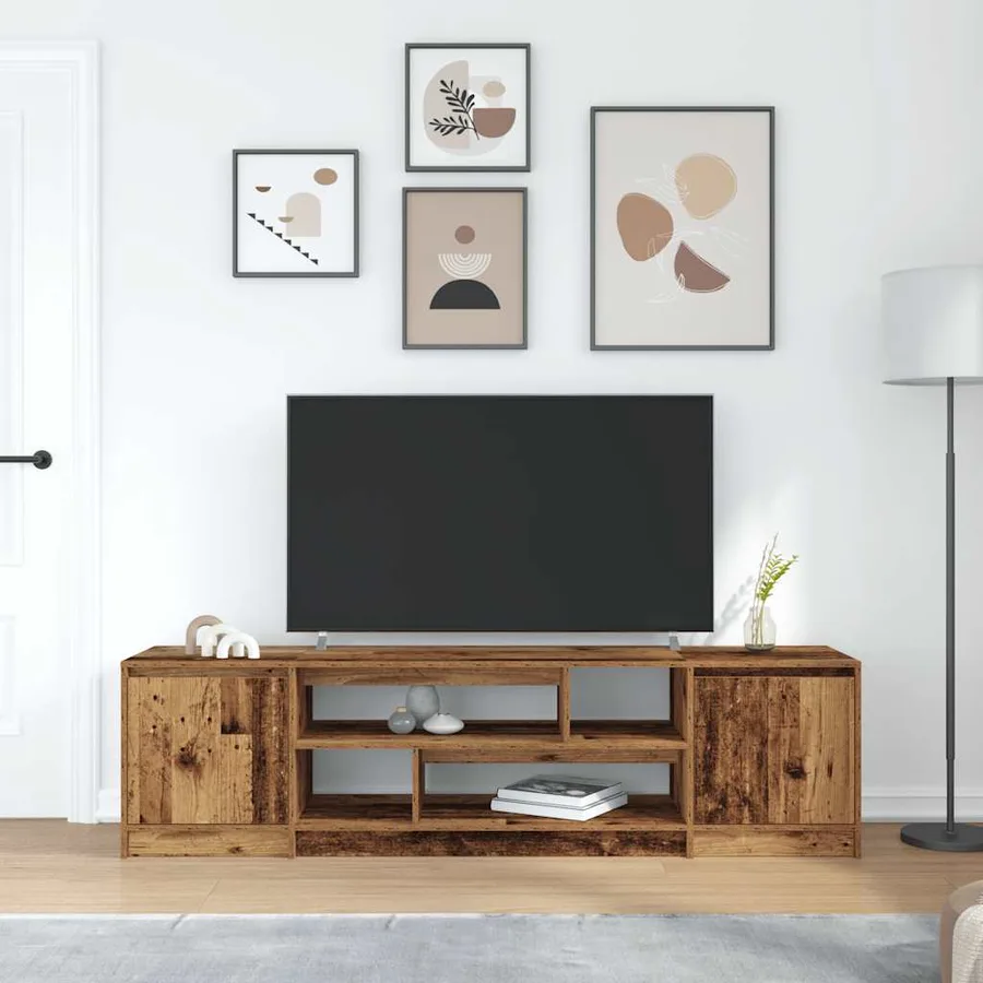 Meuble TV vieux bois 188,5x41x50 cm bois d'ingénierie - 3