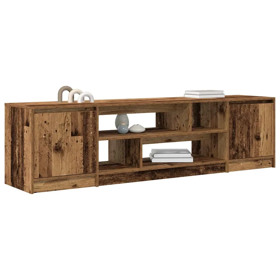 Meuble TV vieux bois 188,5x41x50 cm bois d'ingénierie - 4
