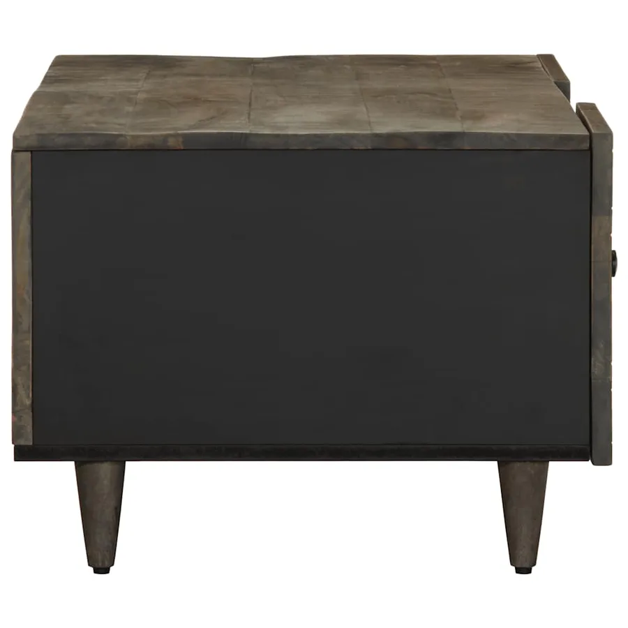 Table basse gris clair 100x54x40 cm bois massif de manguier - 4