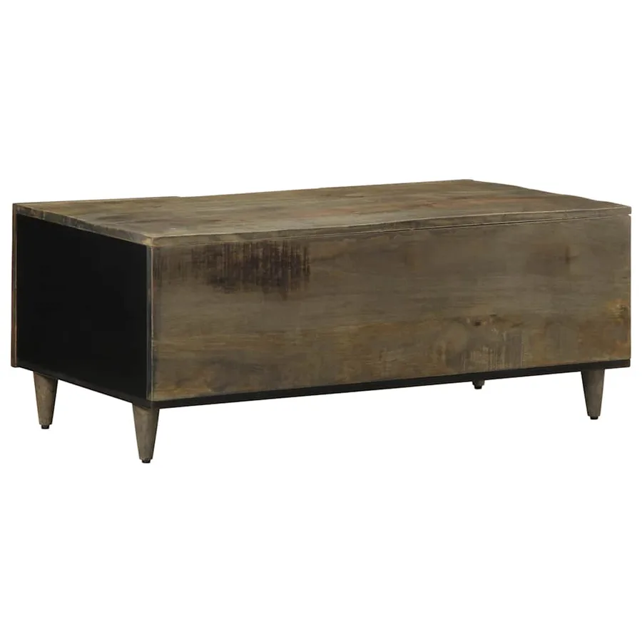 Table basse gris clair 100x54x40 cm bois massif de manguier - 5