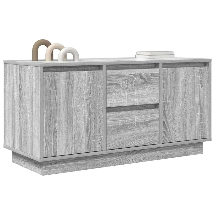 Meuble TV avec lumières LED sonoma gris 100x41x50 cm - 5