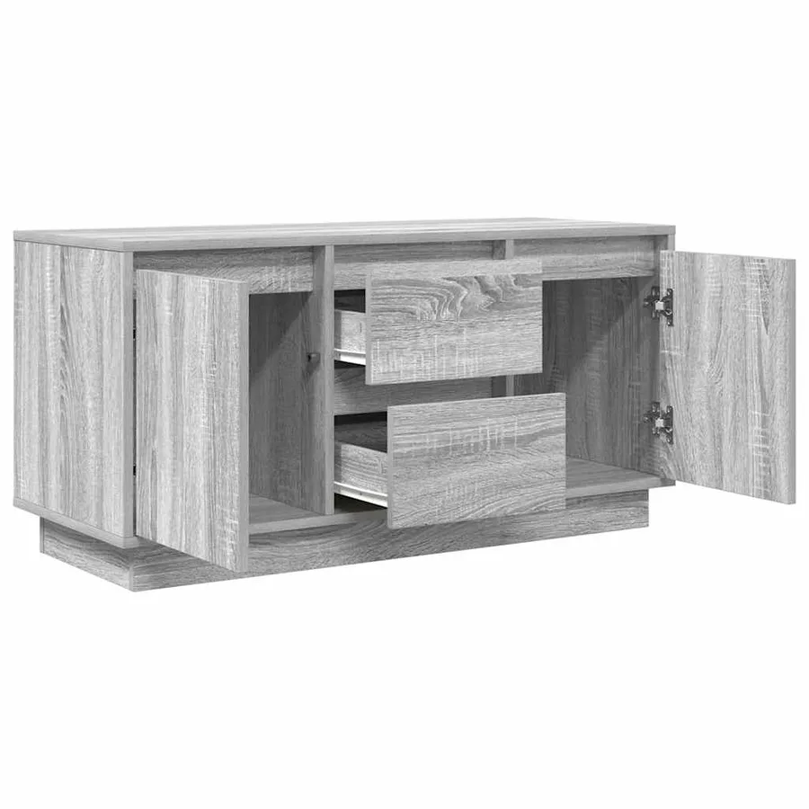 Meuble TV avec lumières LED sonoma gris 100x41x50 cm - 6