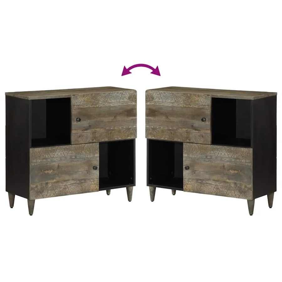 Buffet 80x33x75 cm bois massif de manguier - 10
