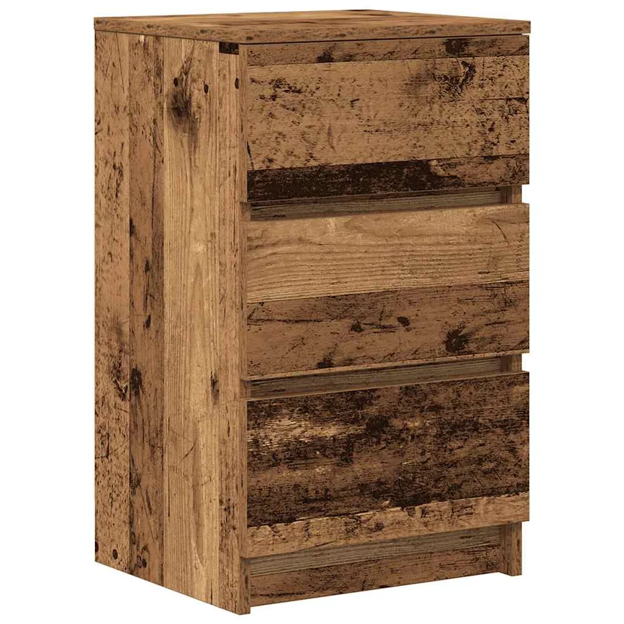 Tables de chevet avec 3 tiroirs 2 pcs vieux bois 39x35x65 cm - 5