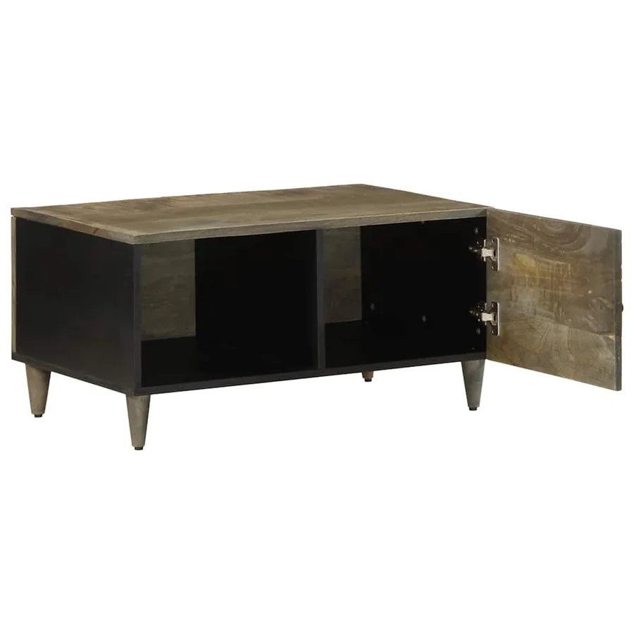 Table basse gris clair 80x50x40 cm bois de manguier massif - 3