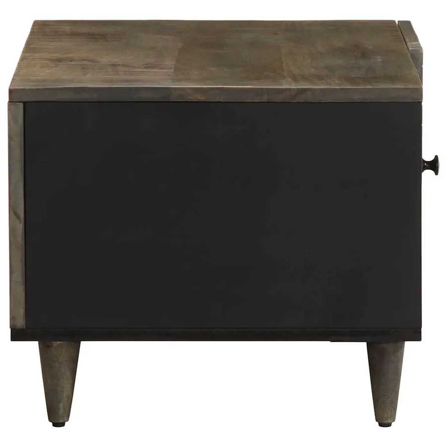 Table basse gris clair 80x50x40 cm bois de manguier massif - 4