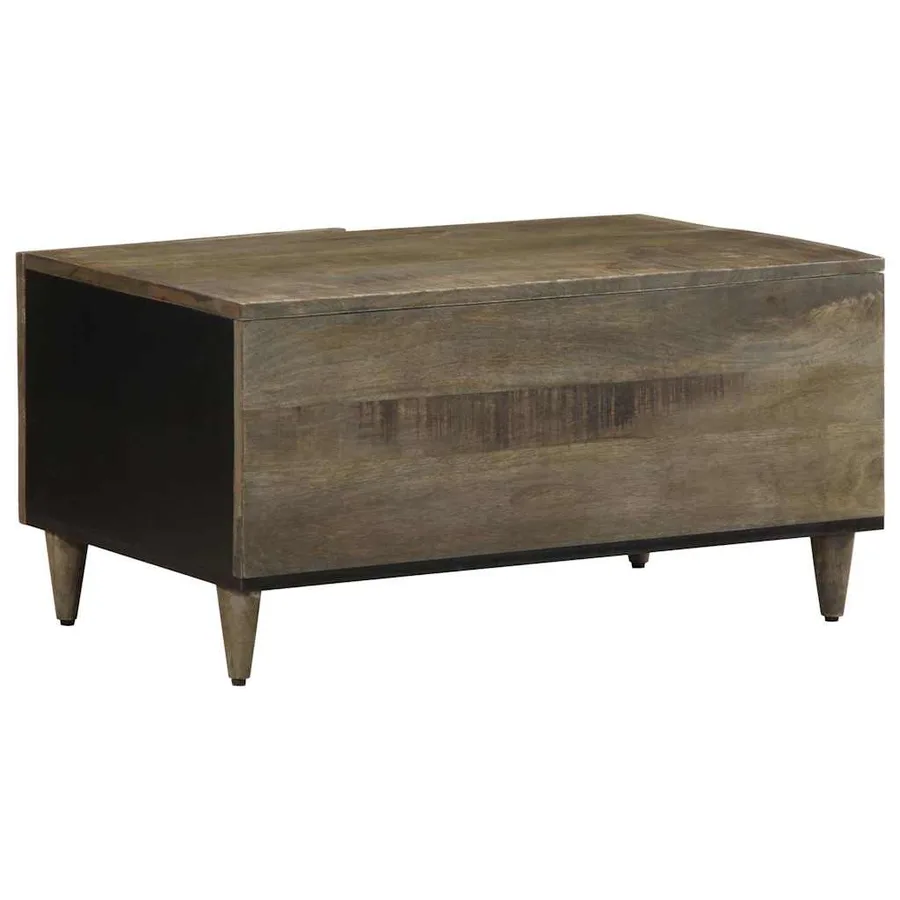Table basse gris clair 80x50x40 cm bois de manguier massif - 5