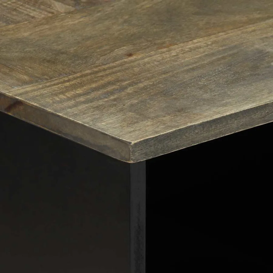 Table basse gris clair 80x50x40 cm bois de manguier massif - 6