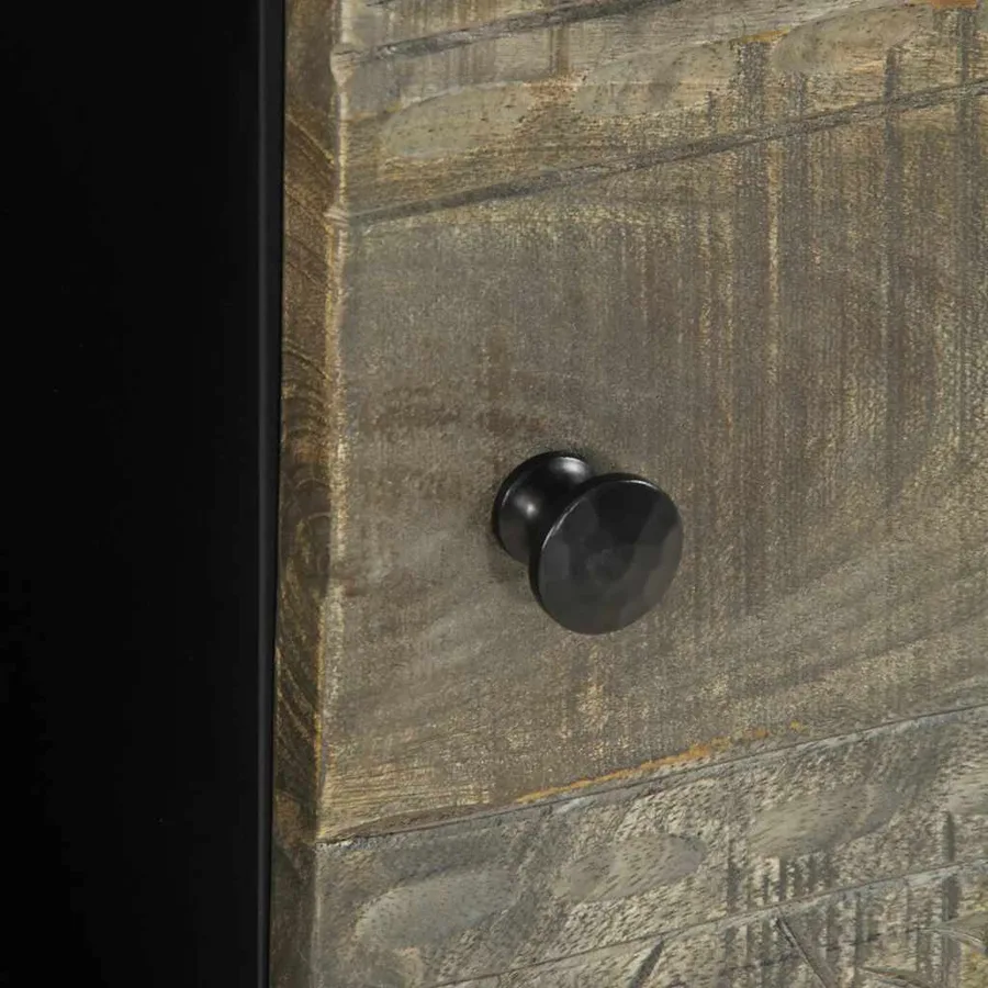 Table basse gris clair 80x50x40 cm bois de manguier massif - 7