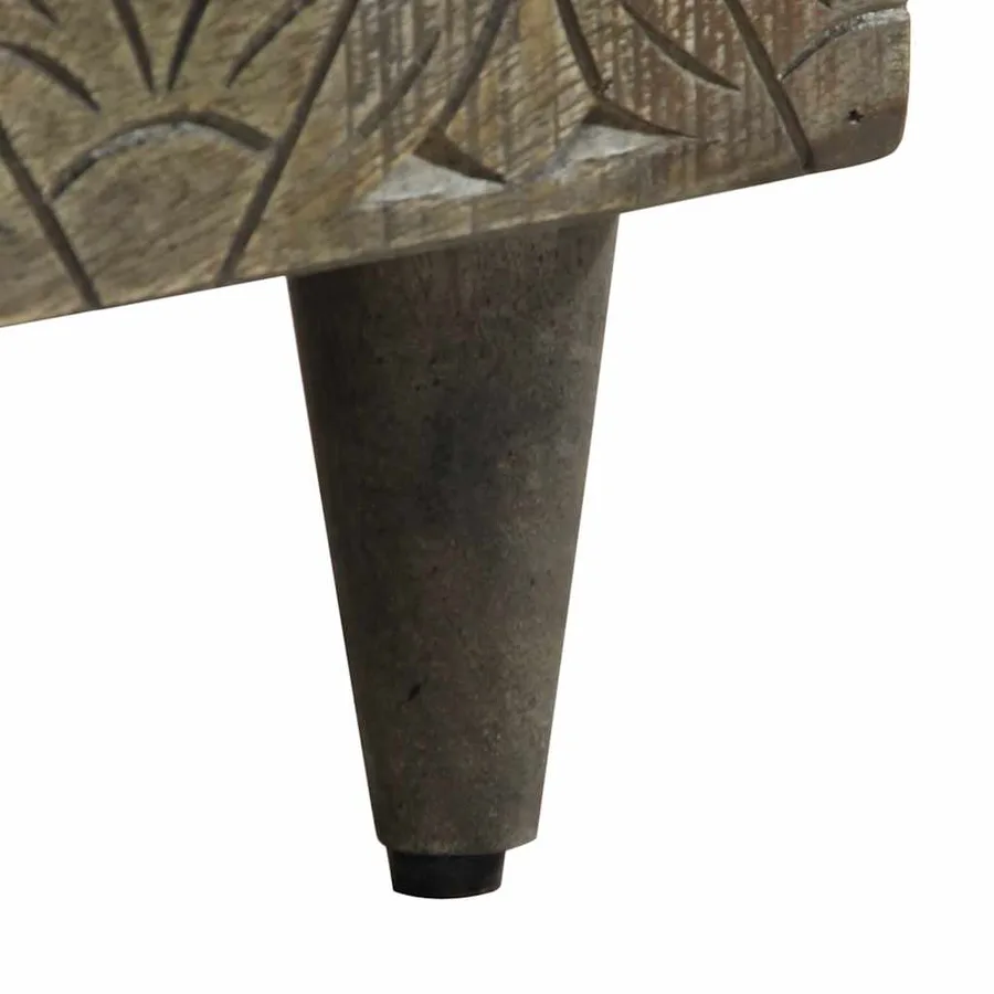 Table basse gris clair 80x50x40 cm bois de manguier massif - 8
