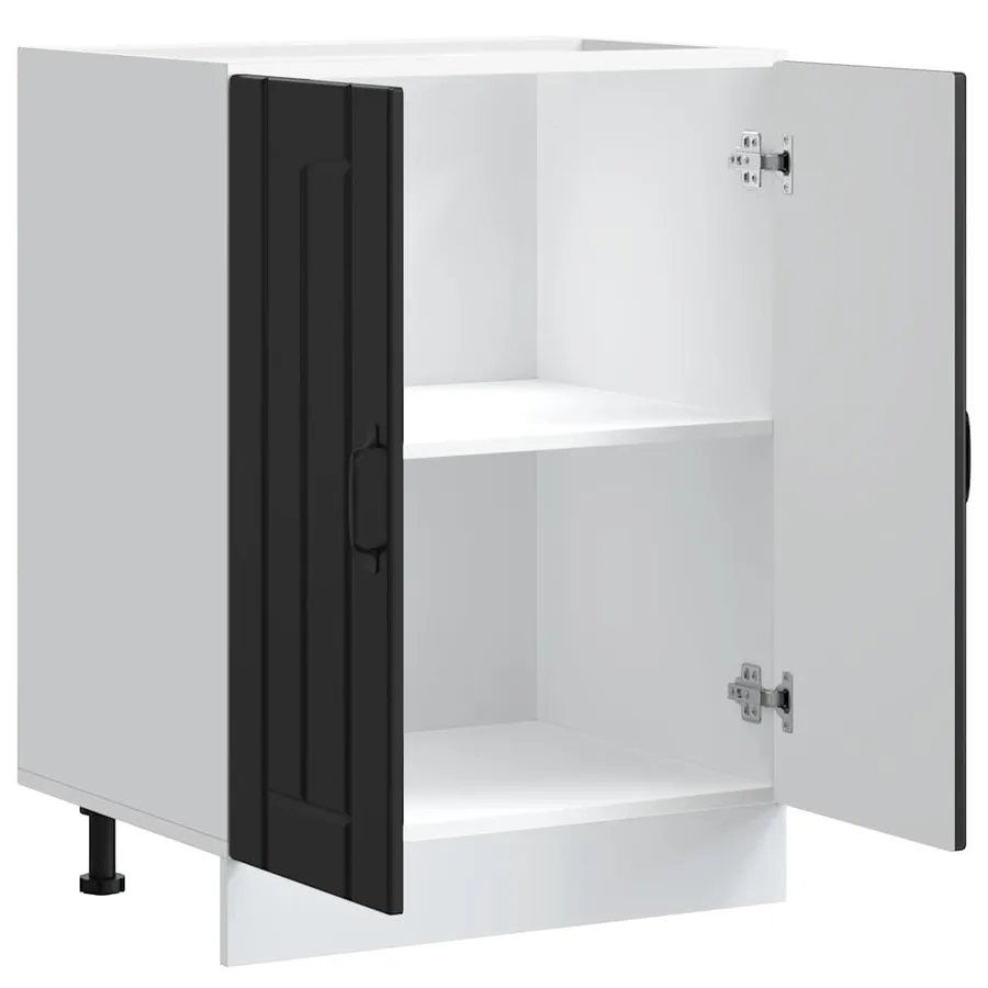 Meuble de base de lavabo Lucca noir bois d'ingénierie - 5