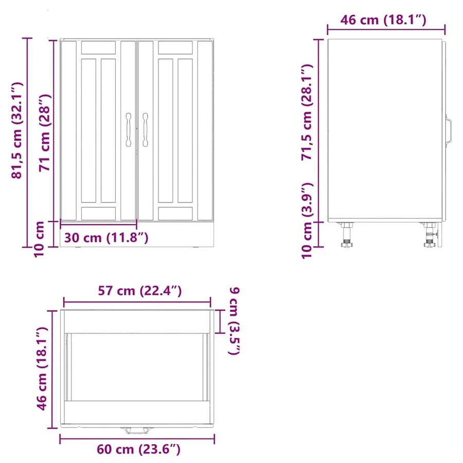 Meuble de base de lavabo Lucca chêne marron bois d'ingénierie - 11