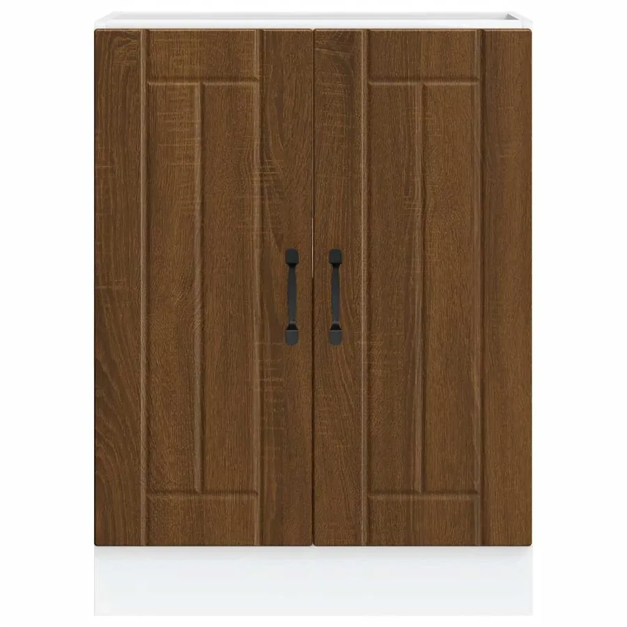 Meuble de base de lavabo Lucca chêne marron bois d'ingénierie - 4