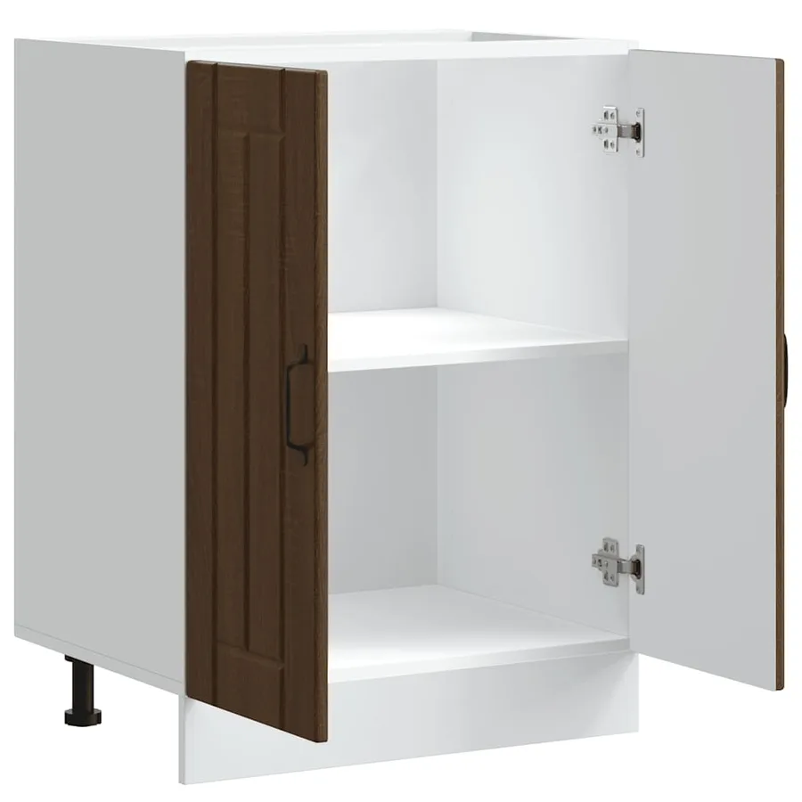 Meuble de base de lavabo Lucca chêne marron bois d'ingénierie - 5
