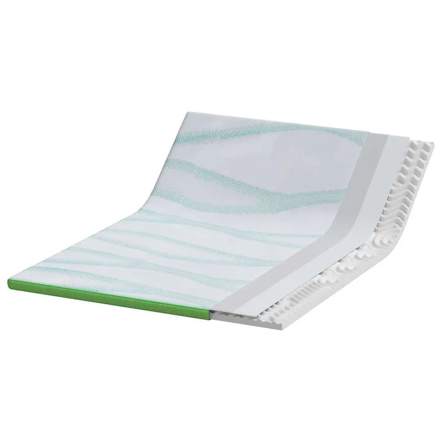 Surmatelas Blanc et vert 140 x 190 cm Tissu Jacquard - 4
