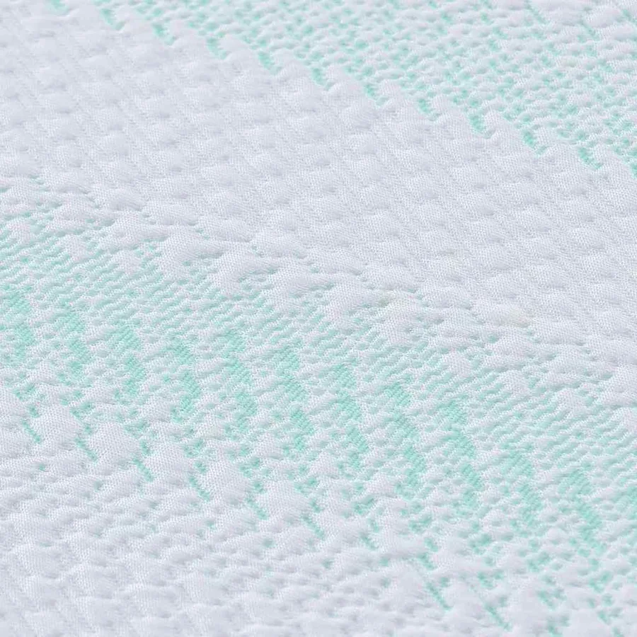 Surmatelas Blanc et vert 140 x 190 cm Tissu Jacquard - 8