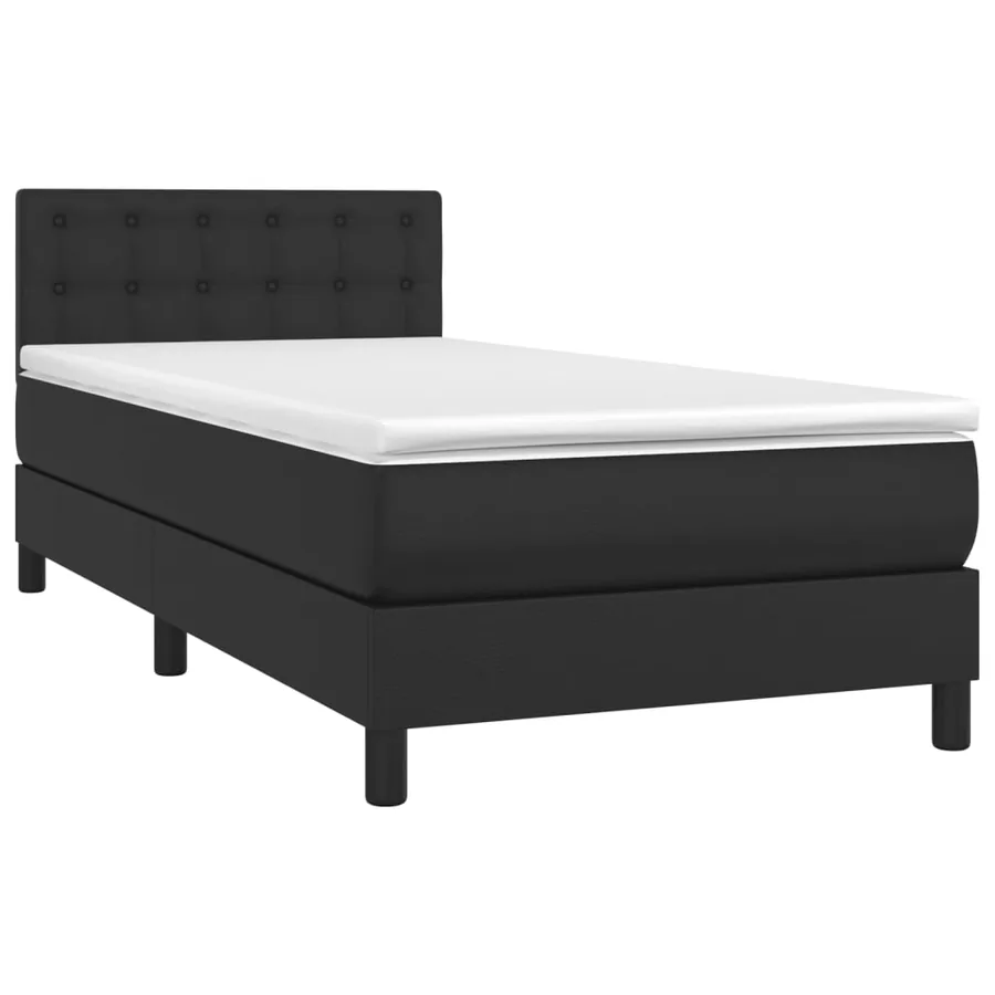 Sommier à lattes de lit avec matelas et LED Noir 80x200 cm - 4