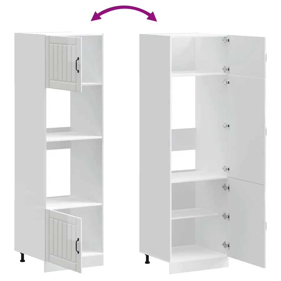 Armoires de four 2 pièces "Lucca" Bois d'ingénierie blanc brillant - 8