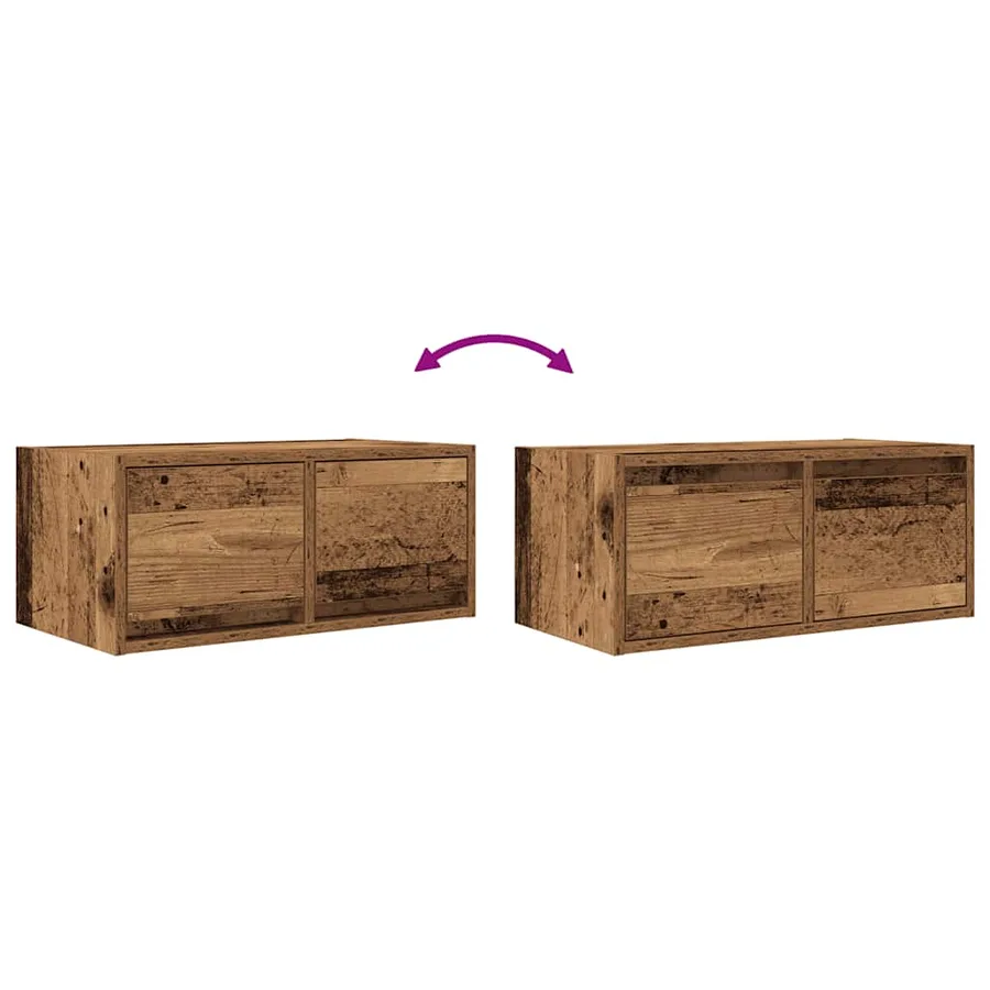 Meubles TV 2 pcs vieux bois 60x31x25,5 cm bois d'ingénierie - 13